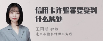 信用卡诈骗罪要受到什么惩处