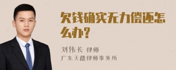 欠钱确实无力偿还怎么办?