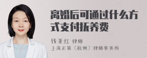 离婚后可通过什么方式支付抚养费