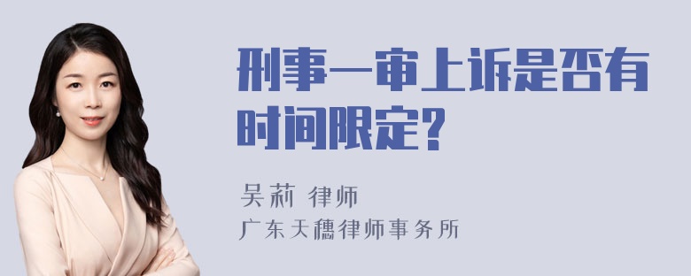 刑事一审上诉是否有时间限定?