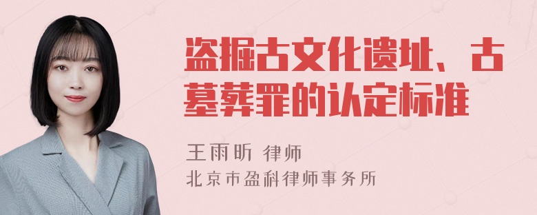 盗掘古文化遗址、古墓葬罪的认定标准