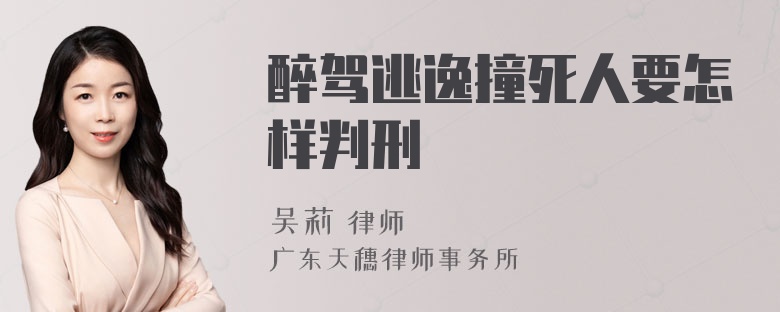 醉驾逃逸撞死人要怎样判刑