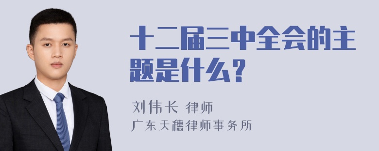 十二届三中全会的主题是什么？