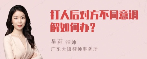 打人后对方不同意调解如何办？