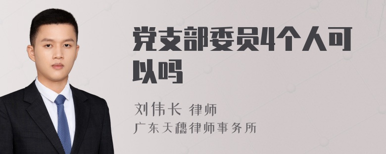 党支部委员4个人可以吗