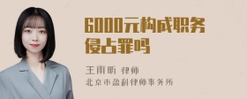 6000元构成职务侵占罪吗