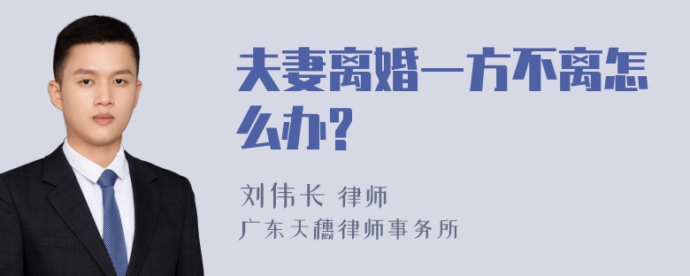 夫妻离婚一方不离怎么办?