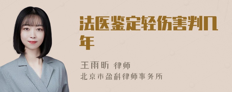 法医鉴定轻伤害判几年