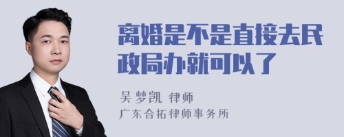 离婚是不是直接去民政局办就可以了