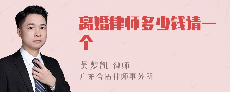 离婚律师多少钱请一个