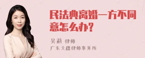 民法典离婚一方不同意怎么办?