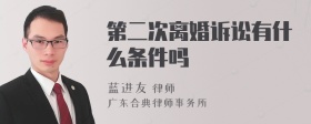 第二次离婚诉讼有什么条件吗