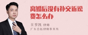 离婚后没有补交诉讼费怎么办