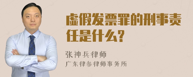 虚假发票罪的刑事责任是什么?