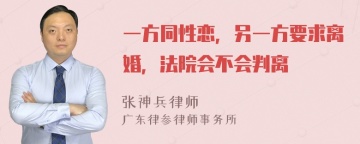 一方同性恋，另一方要求离婚，法院会不会判离