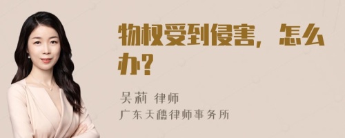 物权受到侵害，怎么办?