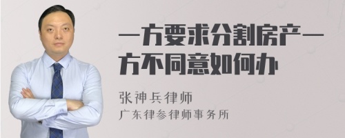 一方要求分割房产一方不同意如何办