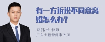 有一方诉讼不同意离婚怎么办?