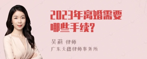 2023年离婚需要哪些手续?