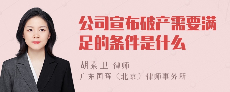 公司宣布破产需要满足的条件是什么