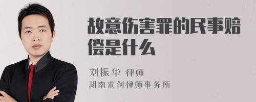 故意伤害罪的民事赔偿是什么