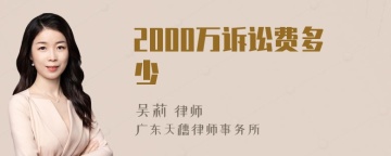 2000万诉讼费多少