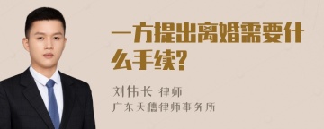 一方提出离婚需要什么手续?