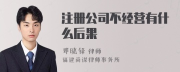 注册公司不经营有什么后果