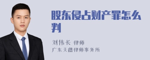 股东侵占财产罪怎么判