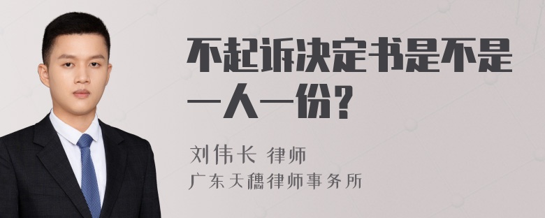 不起诉决定书是不是一人一份？