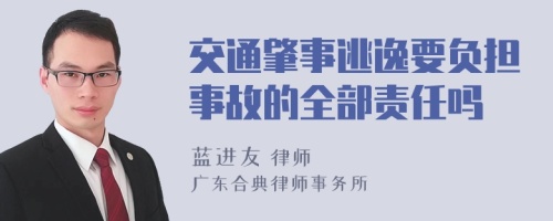 交通肇事逃逸要负担事故的全部责任吗