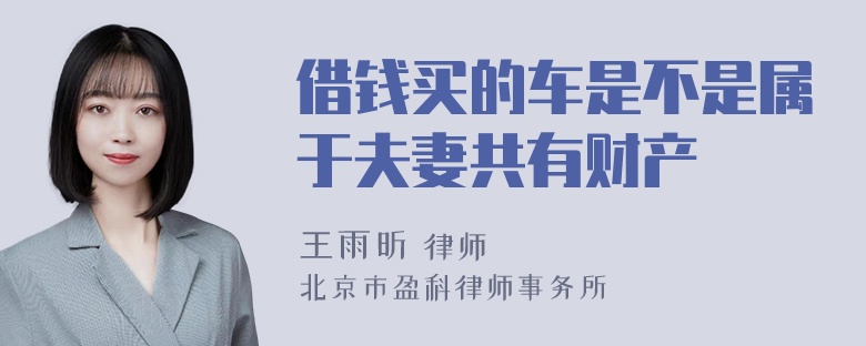 借钱买的车是不是属于夫妻共有财产