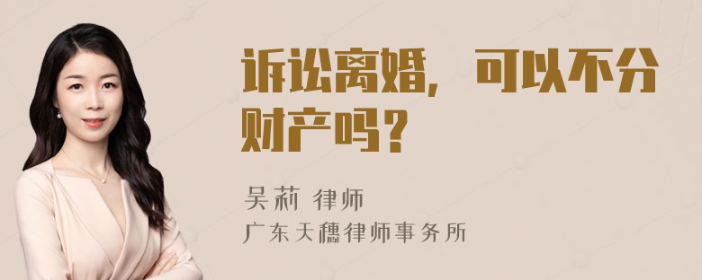 诉讼离婚，可以不分财产吗？