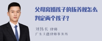 父母离婚孩子的抚养权怎么判定两个孩子?