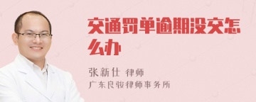 交通罚单逾期没交怎么办