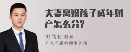 夫妻离婚孩子成年财产怎么分?