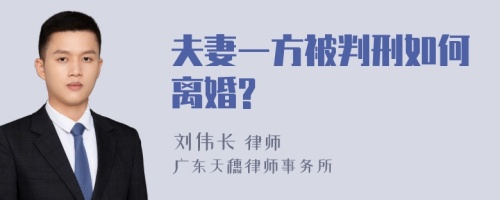 夫妻一方被判刑如何离婚?