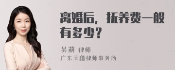 离婚后，抚养费一般有多少？