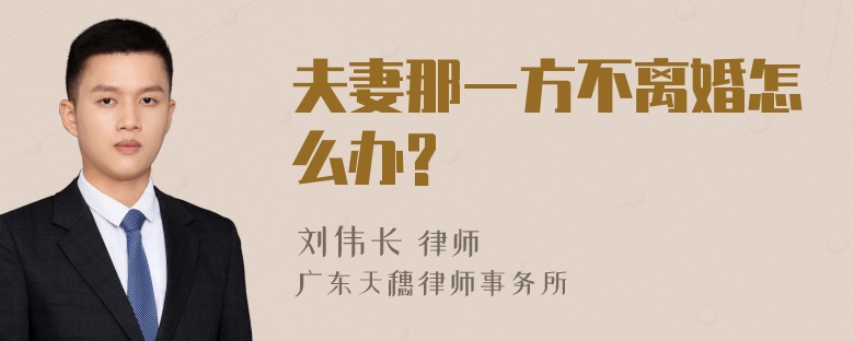 夫妻那一方不离婚怎么办?