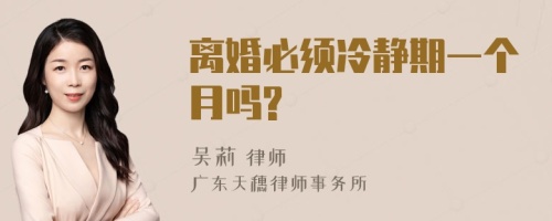 离婚必须冷静期一个月吗?