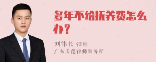 多年不给抚养费怎么办？