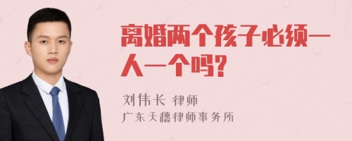 离婚两个孩子必须一人一个吗?