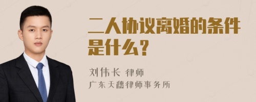 二人协议离婚的条件是什么？