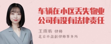 车辆在小区丢失物业公司有没有法律责任