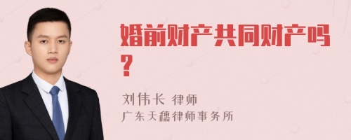 婚前财产共同财产吗?