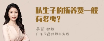 私生子的抚养费一般有多少？