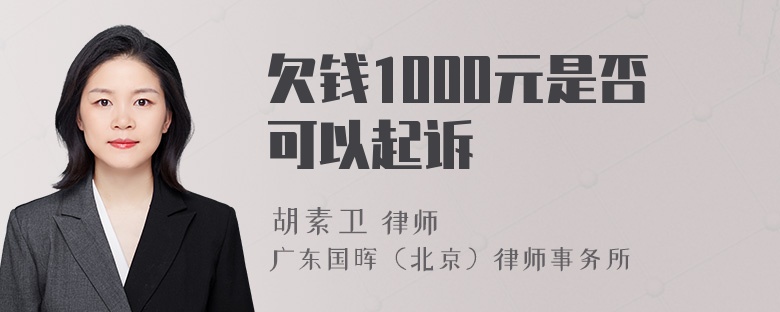 欠钱1000元是否可以起诉