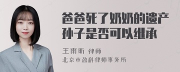 爸爸死了奶奶的遗产孙子是否可以继承