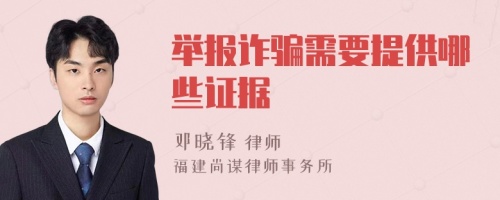 举报诈骗需要提供哪些证据