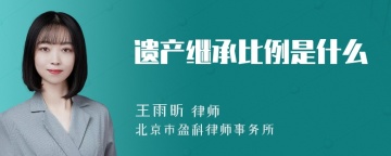 遗产继承比例是什么